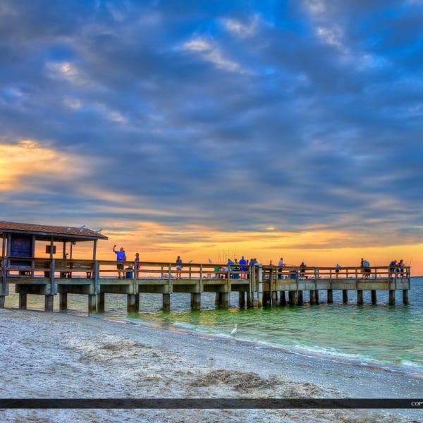 Sanibel Island Fishing Pier at Beach by Lighthouse